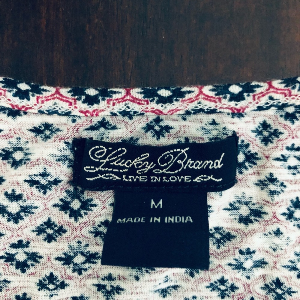 Lucky Brand tunic cotton top size M